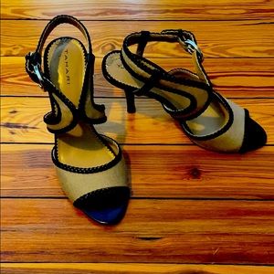 Tahari Linen Lima Heel Sandals
